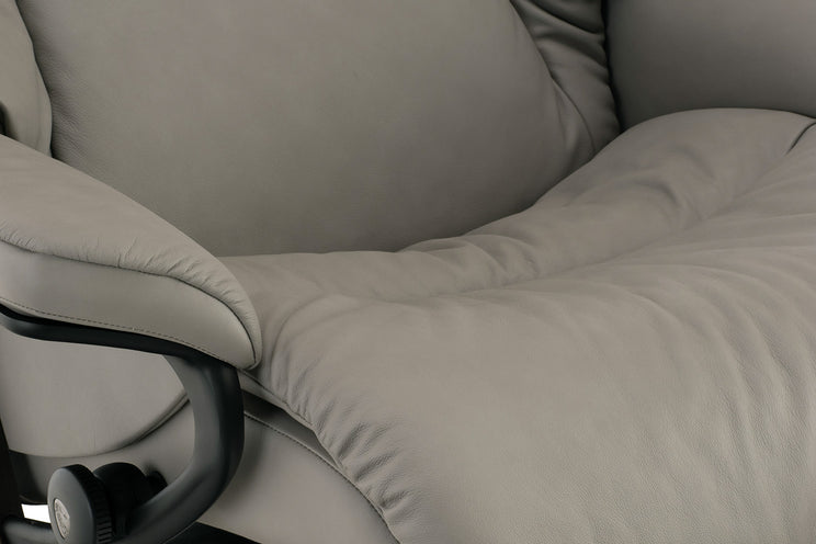 Stressless Silver Grey Reno Chair and Ottoman (Large)